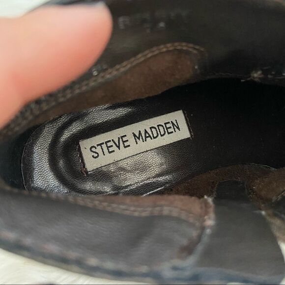 Steve Madden Ripleyy Leather Buckle Booties Size 7 1/2 - Picture 7 of 9